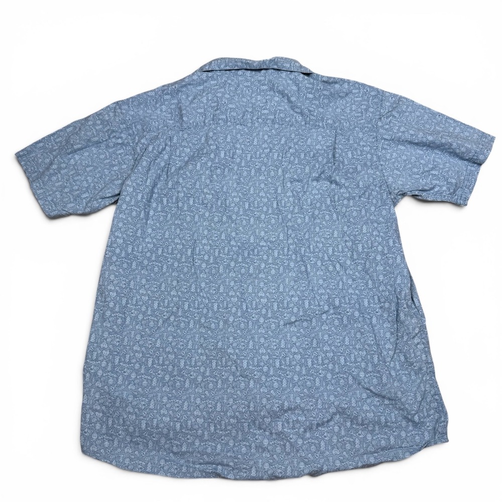 Columbia Mens Blue Camping Graphic Short Sleeve Button Down Shirt XL 1728321-413 - Picture 6 of 7